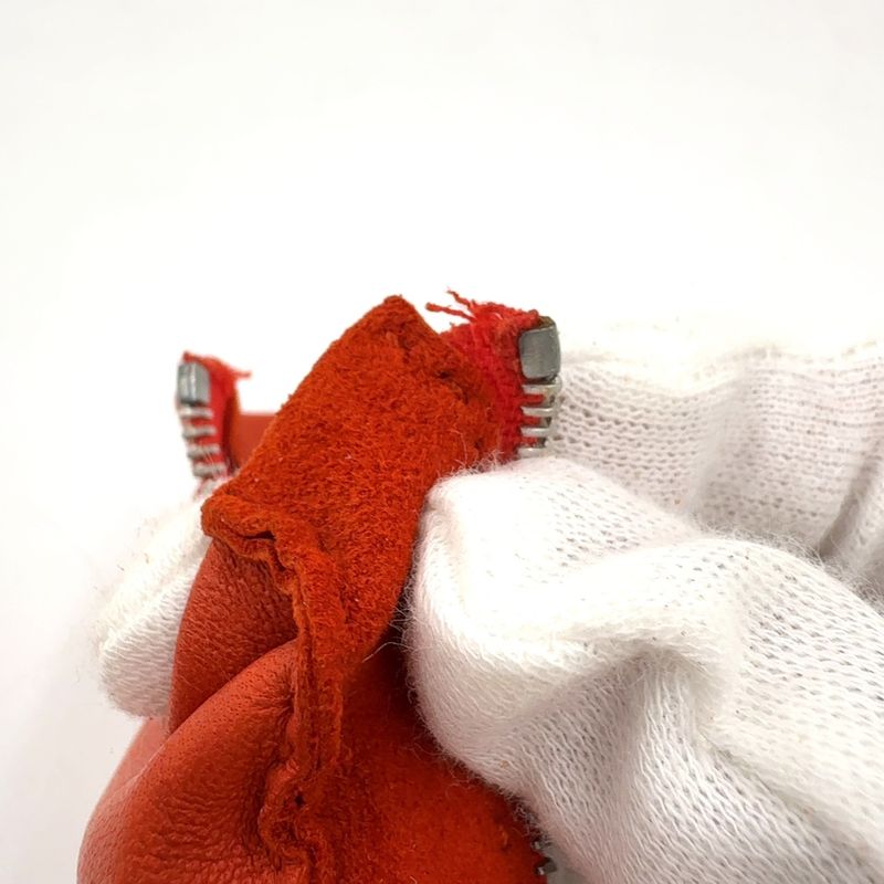 Hermes Gloves Women's Lambskin Orange Red Wallets And Accessories (other) Silver