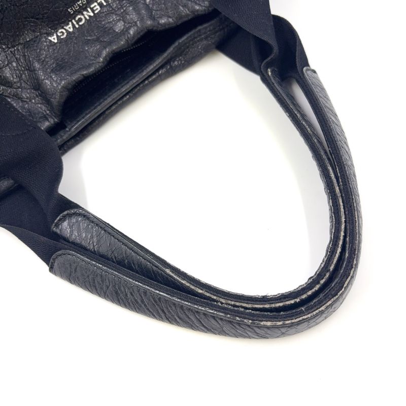 Balenciaga Cabas S Leather X Canvas Black Tote Silver