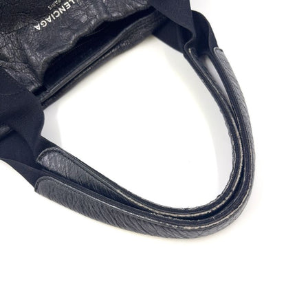 Balenciaga Cabas S Leather X Canvas Black Tote Silver