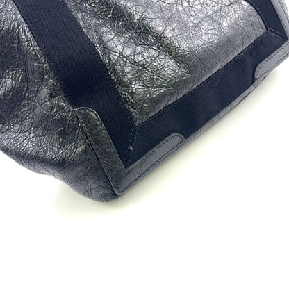 Balenciaga Cabas S Leather X Canvas Black Tote Silver