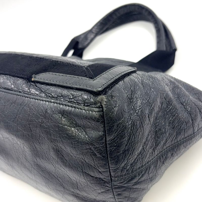 Balenciaga Cabas S Leather X Canvas Black Tote Silver