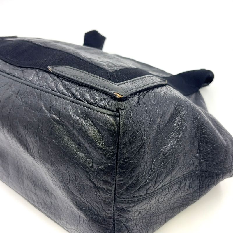 Balenciaga Cabas S Leather X Canvas Black Tote Silver