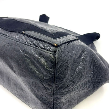 Balenciaga Cabas S Leather X Canvas Black Tote Silver