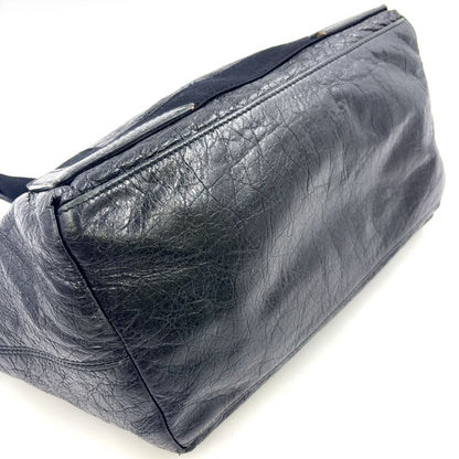 Balenciaga Cabas S Leather X Canvas Black Tote Silver