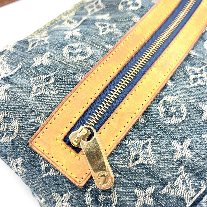 Louis Vuitton Baggy GM Monogram Denim Monogram Denim Leather × Denim Blue