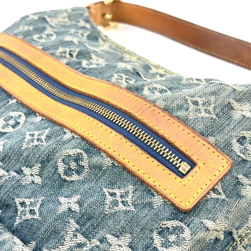 Louis Vuitton Baggy GM Monogram Denim Monogram Denim Leather × Denim Blue