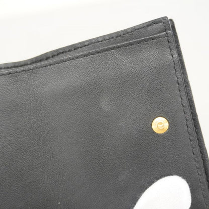 Christian Dior Wallet Dior Caro Leather Black Gold Hardware Women's