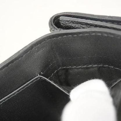 Christian Dior Wallet Dior Caro Leather Black Gold Hardware Women's