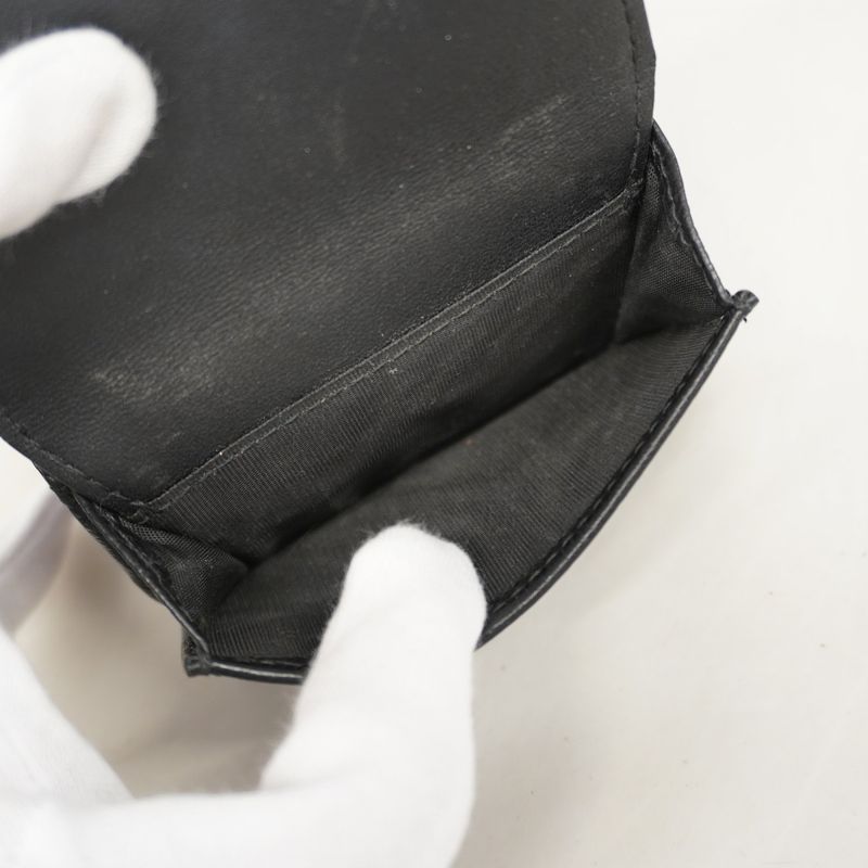 Christian Dior Wallet Dior Caro Leather Black Gold Hardware Women's