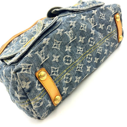 Louis Vuitton Baggy GM Monogram Denim Monogram Denim Leather × Denim Blue