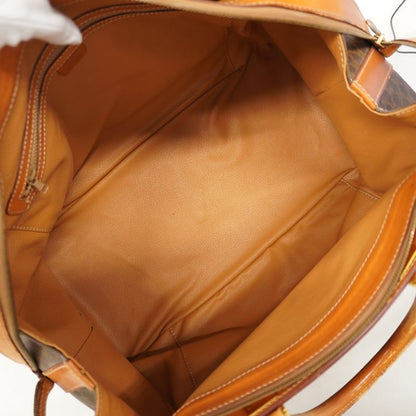 Celine Boston Bag Macadam PVC Brown Gold Hardware Men Women Unisex