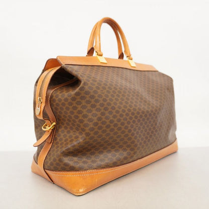 Celine Boston Bag Macadam PVC Brown Gold Hardware Men Women Unisex
