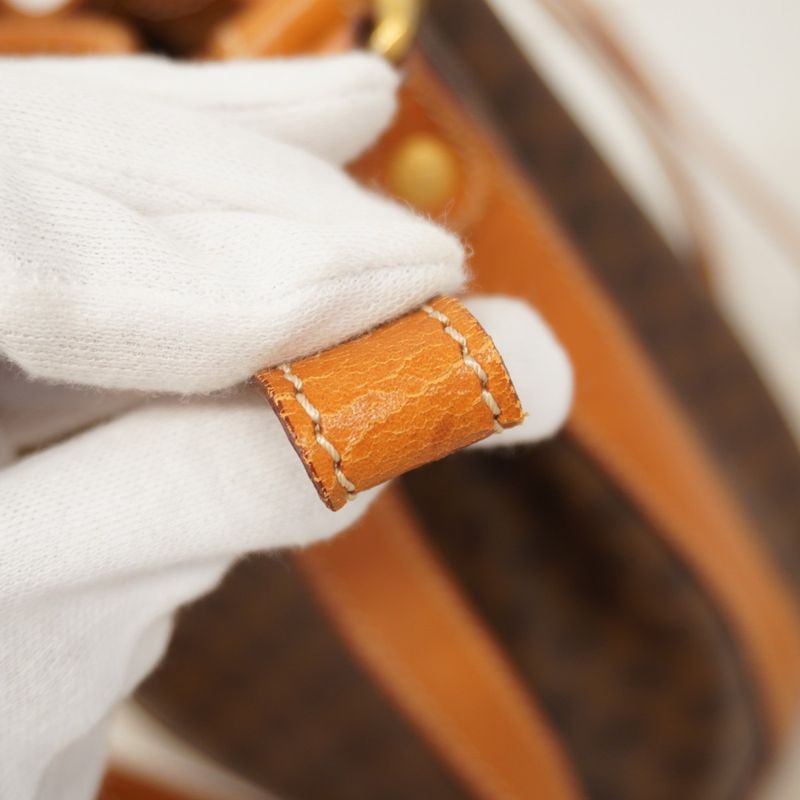 Celine Shoulder Bag Macadam PVC Brown Gold Hardware Women