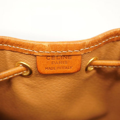 Celine Shoulder Bag Macadam PVC Brown Gold Hardware Women