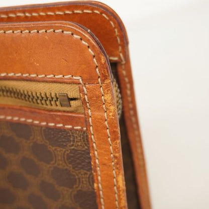 Celine Clutch Bag Macadam PVC Brown Gold Hardware Men's