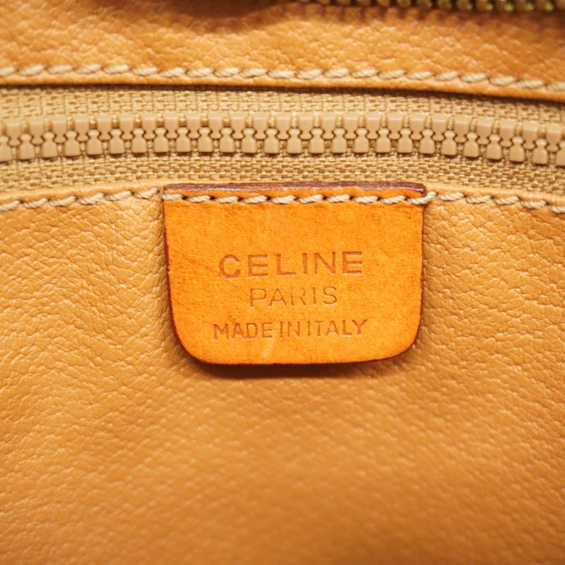 Celine Clutch Bag Macadam PVC Brown Gold Hardware Men's