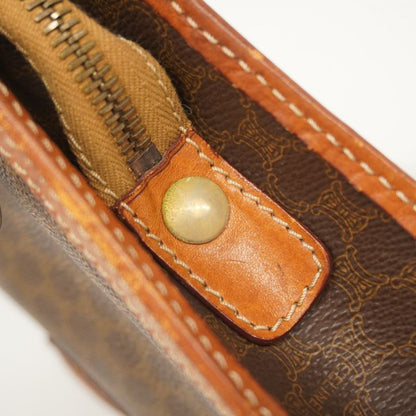 Celine Clutch Bag Macadam PVC Brown Gold Hardware Men's