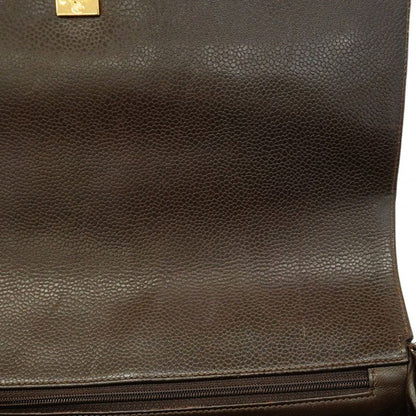 Chanel Shoulder Bag Matelasse Caviar Skin Brown Gold Hardware Women