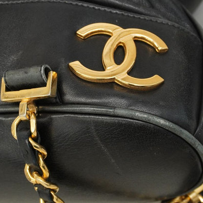 Chanel Backpack Daypack Triple Coco Lambskin Black Gold Hardware Women
