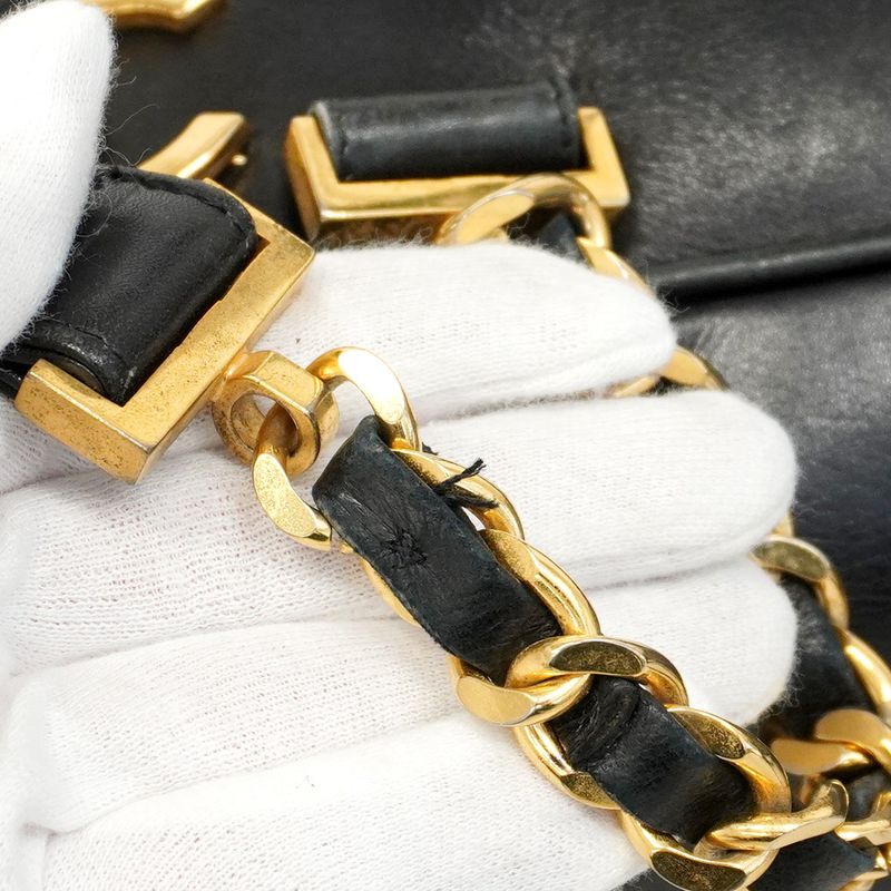 Chanel Backpack Daypack Triple Coco Lambskin Black Gold Hardware Women