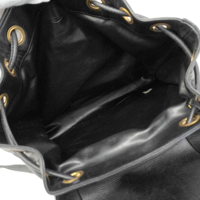 Chanel Backpack Daypack Triple Coco Lambskin Black Gold Hardware Women