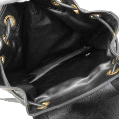 Chanel Backpack Daypack Triple Coco Lambskin Black Gold Hardware Women