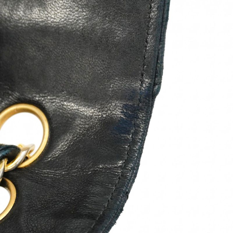 Chanel Shoulder Bag Matelasse Lambskin Black Gold Hardware Women