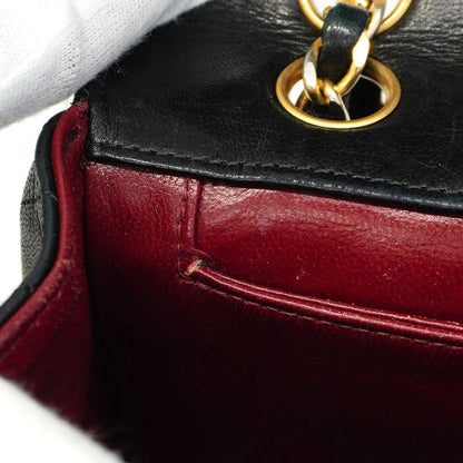 Chanel Shoulder Bag Matelasse Lambskin Black Gold Hardware Women