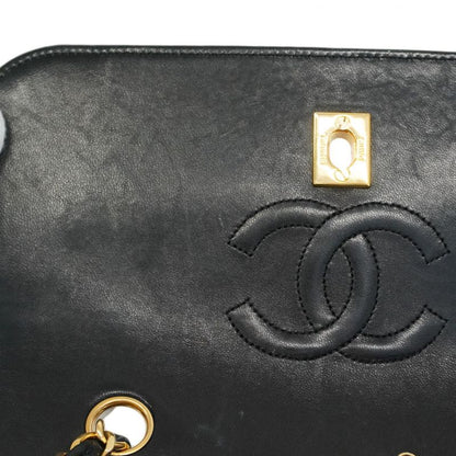 Chanel Shoulder Bag Matelasse Lambskin Black Gold Hardware Women
