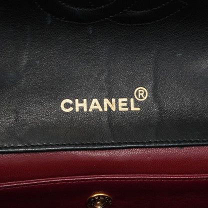 Chanel Shoulder Bag Matelasse Lambskin Black Gold Hardware Women