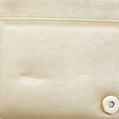 Chanel Shoulder Wallet Raffia Beige Gold Hardware Women