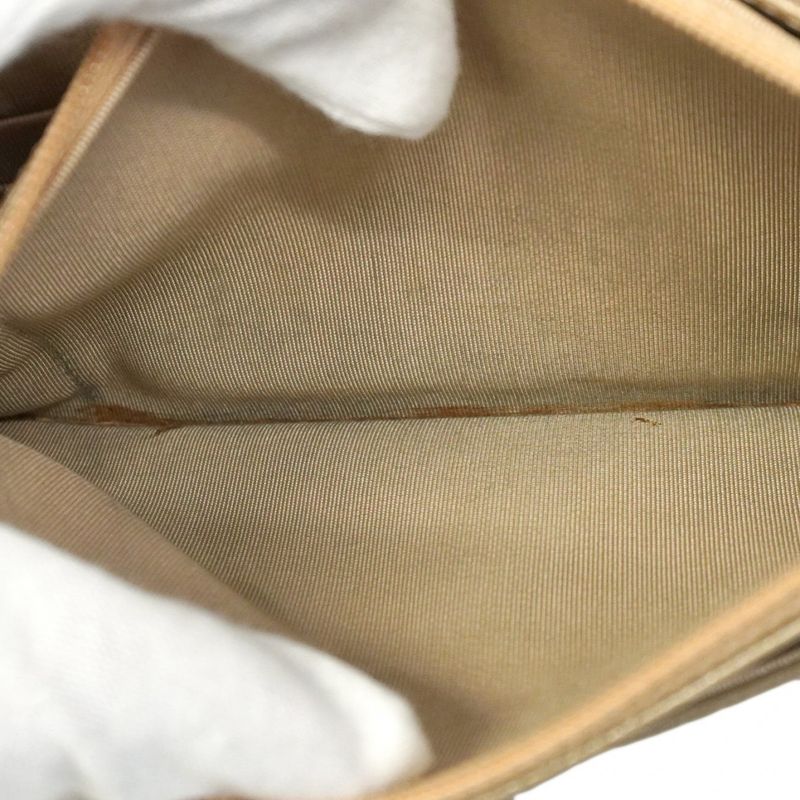 Chanel Shoulder Wallet Raffia Beige Gold Hardware Women