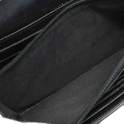 Chanel Shoulder Wallet Boy Chanel/v Stitching Leather Black Gold Hardware Women