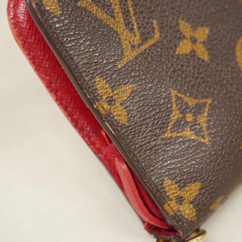 Louis Vuitton Long Wallet Monogram Portefeuille Antholite M60250 Rouge Ladies