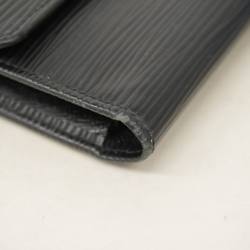 Louis Vuitton Epi Porte Trifold Long Wallet International M63382 Noir Black Men