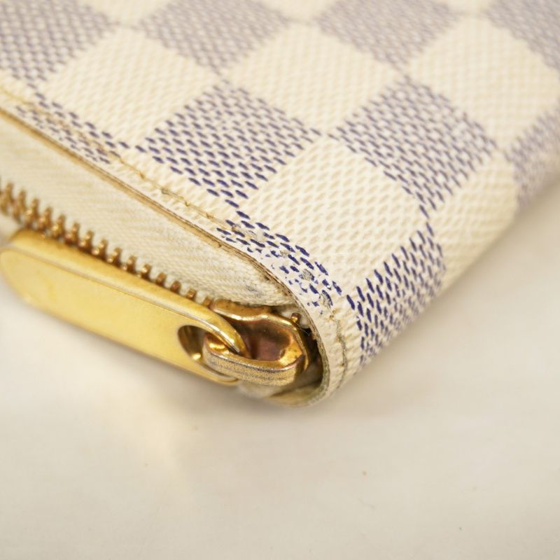 Louis Vuitton Damier Azure Zippy Wallet N60019 White Ladies
