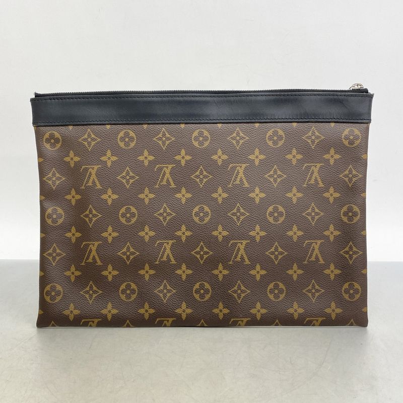 Louis Vuitton Monogram Macassar Pochette Discovery M69411 Brown Men's