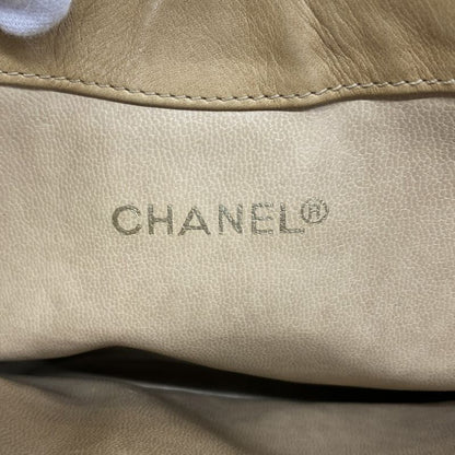 Chanel Shoulder Bag Bicolore Lambskin Beige Gold Hardware Women