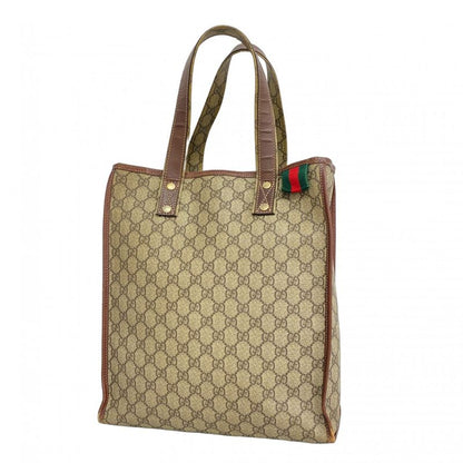 Gucci Tote Bag GG Supreme/sherry Line 211135 PVC Brown Gold Hardware Women
