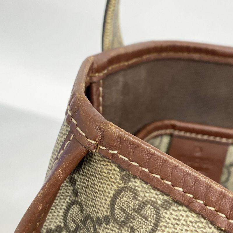 Gucci Tote Bag GG Supreme/sherry Line 211135 PVC Brown Gold Hardware Women