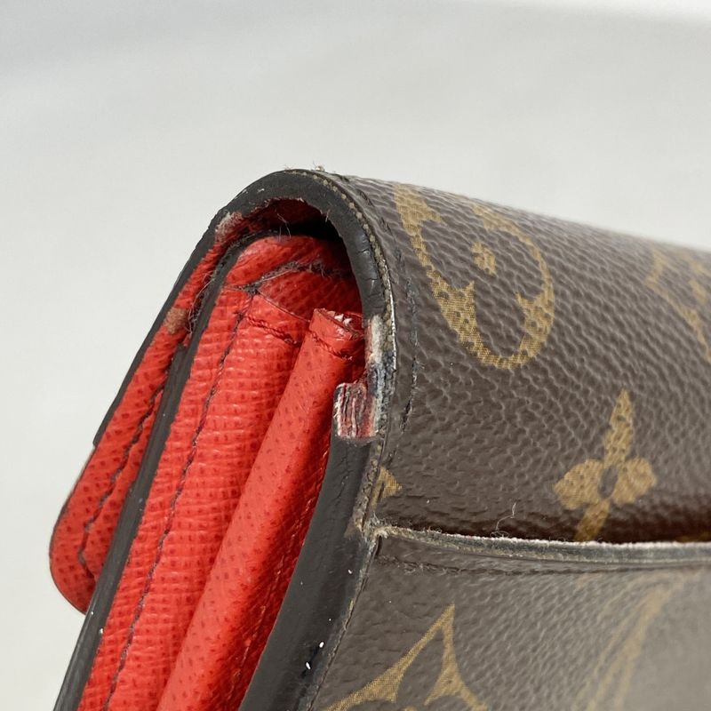 Louis Vuitton Long Wallet Monogram Portefeuille Sarah M62236 Coquelicot Ladies