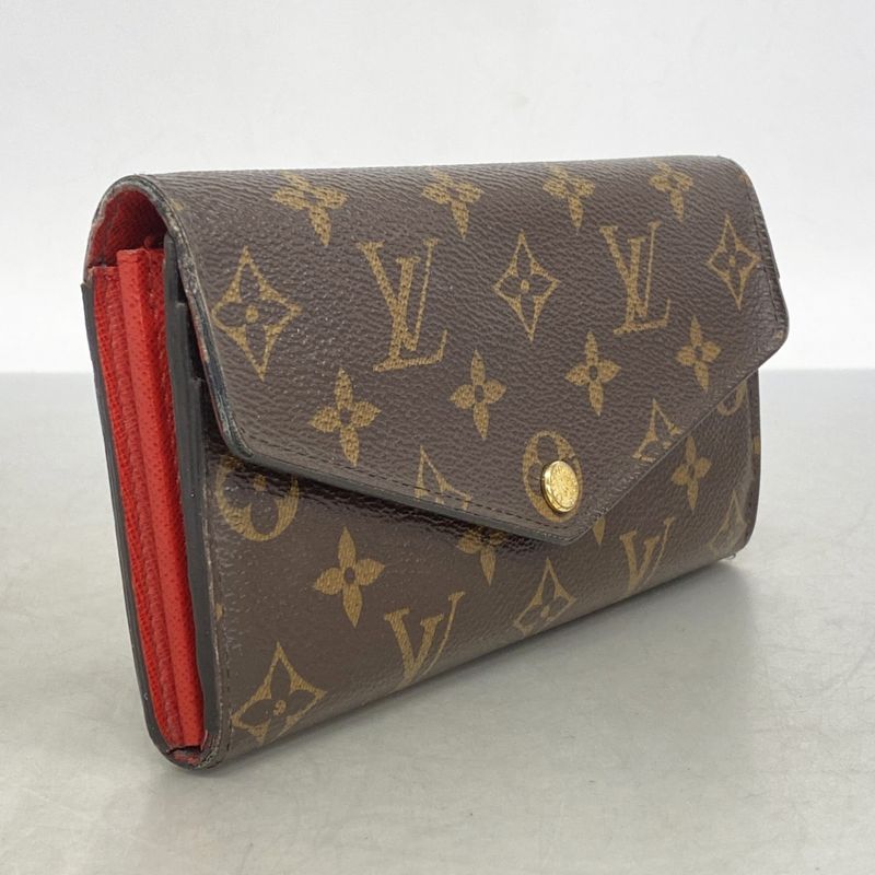 Louis Vuitton Long Wallet Monogram Portefeuille Sarah M62236 Coquelicot Ladies