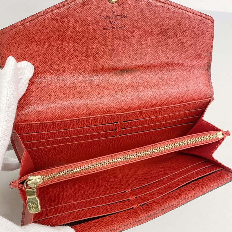 Louis Vuitton Long Wallet Monogram Portefeuille Sarah M62236 Coquelicot Ladies