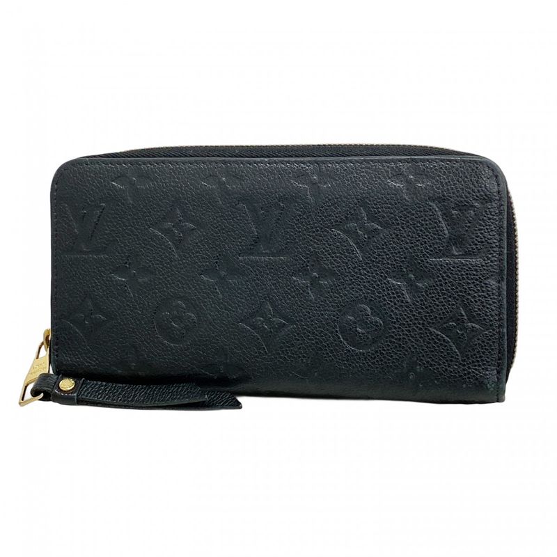 Louis Vuitton Monogram Empreinte Zippy Wallet M61864 Noir Black Ladies