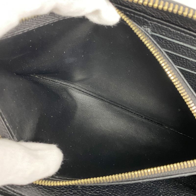 Louis Vuitton Monogram Empreinte Zippy Wallet M61864 Noir Black Ladies
