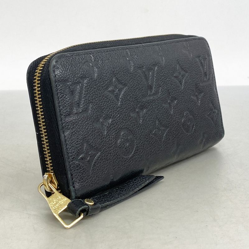Louis Vuitton Monogram Empreinte Zippy Wallet M61864 Noir Black Ladies