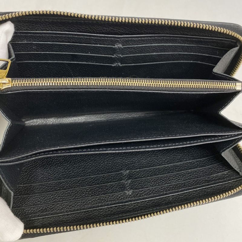 Louis Vuitton Monogram Empreinte Zippy Wallet M61864 Noir Black Ladies