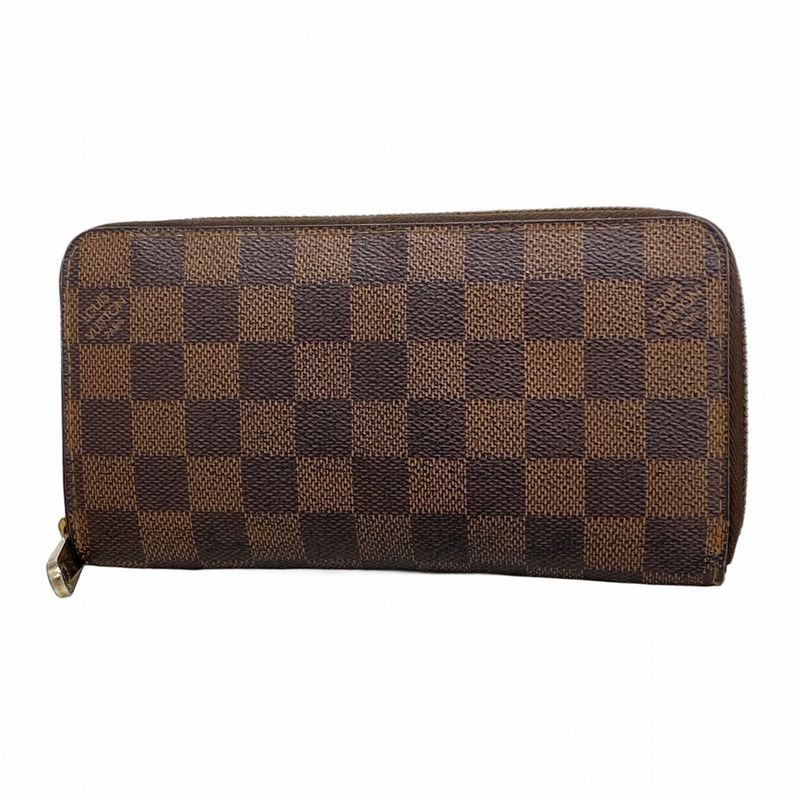 Louis Vuitton Long Wallet Damier Zippy Wallet N60015 Ebène Men Women Unisex