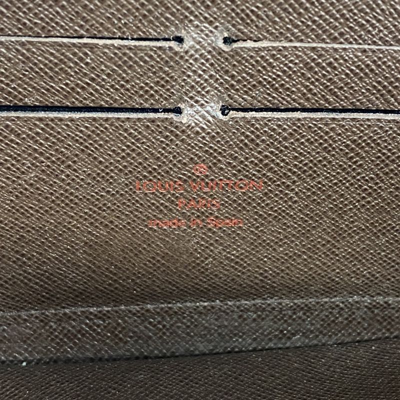 Louis Vuitton Long Wallet Damier Zippy Wallet N60015 Ebène Men Women Unisex