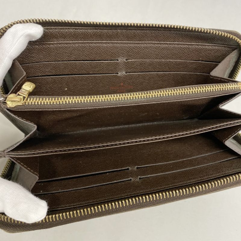 Louis Vuitton Long Wallet Damier Zippy Wallet N60015 Ebène Men Women Unisex